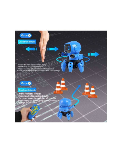 Робот-конструктор сенсорный ZYA-A2883,русская озвучка, подсветка, подвижные ноги, на батарейках