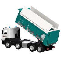 Машина "АВТОПАНОРАМА" Volvo самосвал, зеленый, 1/50, свет, звук, в/к 28*14*10 см