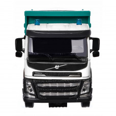 Машина "АВТОПАНОРАМА" Volvo самосвал, зеленый, 1/50, свет, звук, в/к 28*14*10 см
