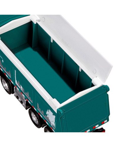 Машина "АВТОПАНОРАМА" Volvo самосвал, зеленый, 1/50, свет, звук, в/к 28*14*10 см