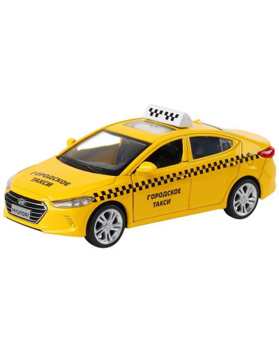 Машина "АВТОПАНОРАМА" HYUNDAI ELANTRA, ГОРОДСКОЕ ТАКСИ, 1/40, инерция, откр. двери, 17,5*12,5*6,5