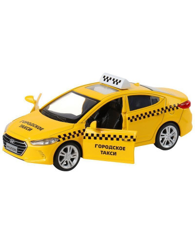Машина "АВТОПАНОРАМА" HYUNDAI ELANTRA, ГОРОДСКОЕ ТАКСИ, 1/40, инерция, откр. двери, 17,5*12,5*6,5