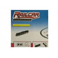 Железная дорога HQ 120 деталей, с локомотивом на батарейках, черный вагон