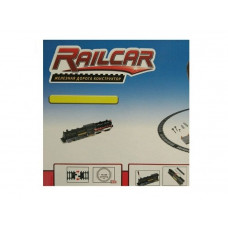 Железная дорога HQ 120 деталей, с локомотивом на батарейках, черный вагон