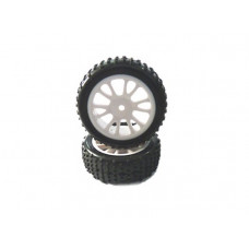 Комплект передних колес в сборе, белые, для багги Himoto масштаба 1/16, 2шт.