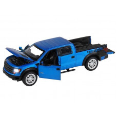 Машина "АВТОПАНОРАМА" Ford F-150 SVT Raptor, синий, 1/34, свет, звук, инерция, в/к 20*10*11 см