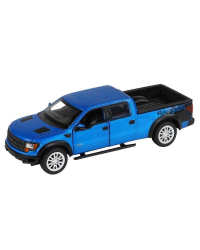 Машина "АВТОПАНОРАМА" Ford F-150 SVT Raptor, синий, 1/34, свет, звук, инерция, в/к 20*10*11 см