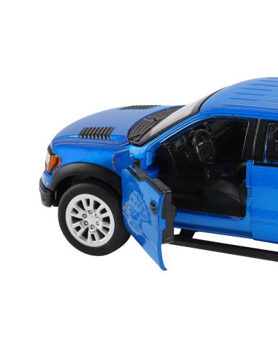Машина "АВТОПАНОРАМА" Ford F-150 SVT Raptor, синий, 1/34, свет, звук, инерция, в/к 20*10*11 см