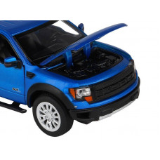Машина "АВТОПАНОРАМА" Ford F-150 SVT Raptor, синий, 1/34, свет, звук, инерция, в/к 20*10*11 см