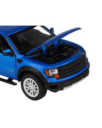 Машина "АВТОПАНОРАМА" Ford F-150 SVT Raptor, синий, 1/34, свет, звук, инерция, в/к 20*10*11 см