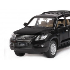 Машина "АВТОПАНОРАМА" Lexus LX570, черный, 1/32, свет, звук, инерция, в/к 17,5*13,5*9 см