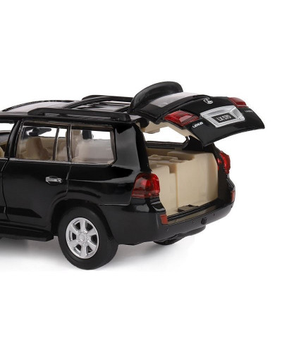 Машина "АВТОПАНОРАМА" Lexus LX570, черный, 1/32, свет, звук, инерция, в/к 17,5*13,5*9 см