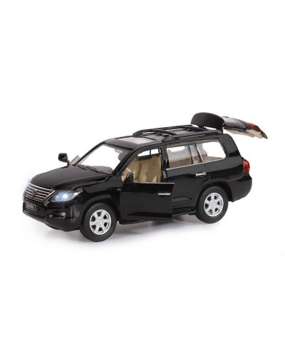 Машина "АВТОПАНОРАМА" Lexus LX570, черный, 1/32, свет, звук, инерция, в/к 17,5*13,5*9 см