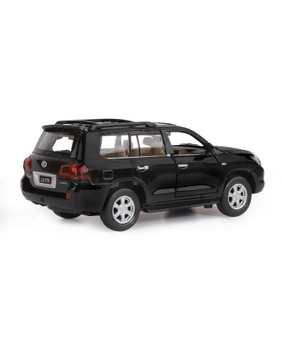 Машина "АВТОПАНОРАМА" Lexus LX570, черный, 1/32, свет, звук, инерция, в/к 17,5*13,5*9 см