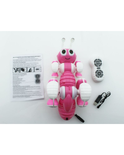 Р/У робот-муравей трансформируемый, звук, свет, танцы (розовый)