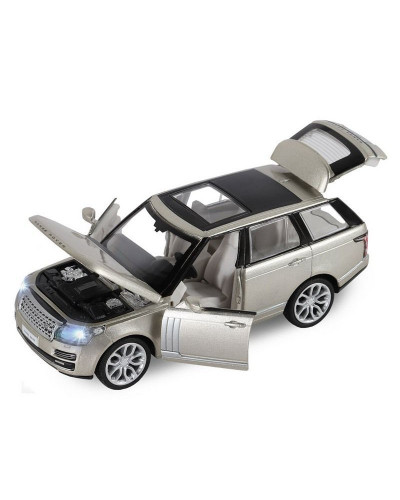 Машина "АВТОПАНОРАМА" 2013 Range Rover, золотой, 1/34, свет, звук, инерция, в/к 17,5*13,5*9 см