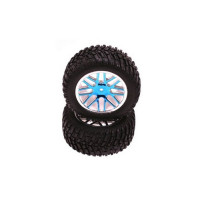 Колеса в сборе (шины Himoto 15501 + диск 06102PB), синий хром, 2шт.