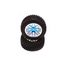 Колеса в сборе (шины Himoto 15501 + диск 06102PB), синий хром, 2шт.