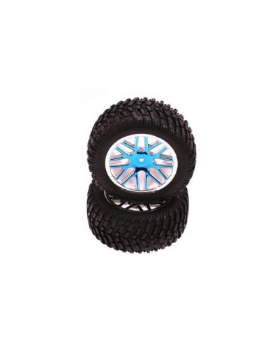 Колеса в сборе (шины Himoto 15501 + диск 06102PB), синий хром, 2шт.