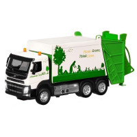 Машина "АВТОПАНОРАМА" Volvo мусоровоз, белый, 1/50, свет, звук, в/к 28*14*10 см