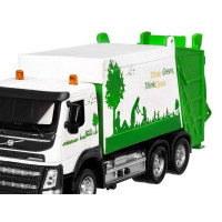 Машина "АВТОПАНОРАМА" Volvo мусоровоз, белый, 1/50, свет, звук, в/к 28*14*10 см