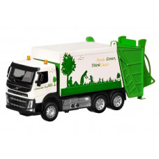 Машина "АВТОПАНОРАМА" Volvo мусоровоз, белый, 1/50, свет, звук, в/к 28*14*10 см
