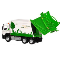 Машина "АВТОПАНОРАМА" Volvo мусоровоз, белый, 1/50, свет, звук, в/к 28*14*10 см