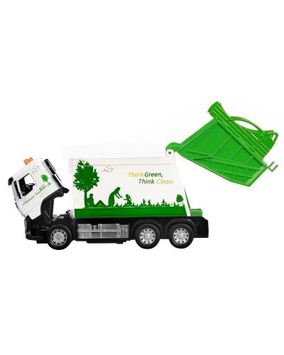 Машина "АВТОПАНОРАМА" Volvo мусоровоз, белый, 1/50, свет, звук, в/к 28*14*10 см