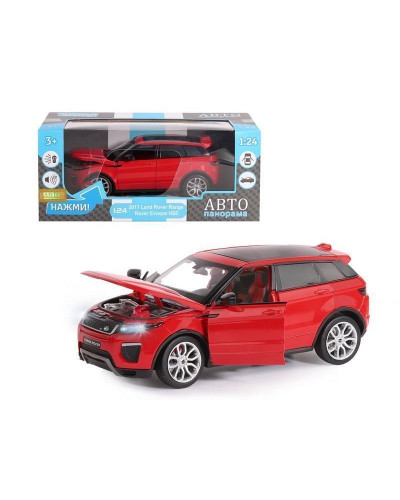 Машина "АВТОПАНОРАМА" Land Rover Range Rover Evoque, красный, 1/24, в/к 24,5*12,5*10,5 см