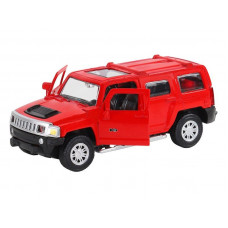 Машина "АВТОПАНОРАМА" Hummer H3, красный, 1/43, инерция, в/к 17,5*12,5*6,5 см