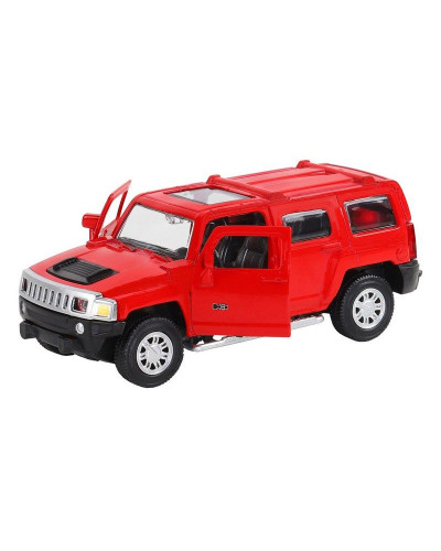 Машина "АВТОПАНОРАМА" Hummer H3, красный, 1/43, инерция, в/к 17,5*12,5*6,5 см