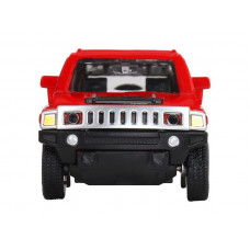 Машина "АВТОПАНОРАМА" Hummer H3, красный, 1/43, инерция, в/к 17,5*12,5*6,5 см