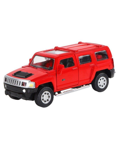 Машина "АВТОПАНОРАМА" Hummer H3, красный, 1/43, инерция, в/к 17,5*12,5*6,5 см