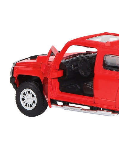 Машина "АВТОПАНОРАМА" Hummer H3, красный, 1/43, инерция, в/к 17,5*12,5*6,5 см