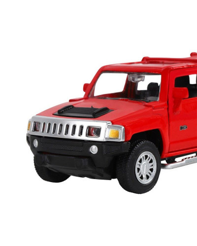 Машина "АВТОПАНОРАМА" Hummer H3, красный, 1/43, инерция, в/к 17,5*12,5*6,5 см