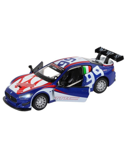 Машина "АВТОПАНОРАМА" Maserati Gran Turismo MC GT4, синий, 1/32, свет, звук, в/к 17,5*13,5*9 см