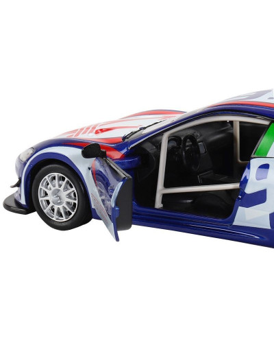 Машина "АВТОПАНОРАМА" Maserati Gran Turismo MC GT4, синий, 1/32, свет, звук, в/к 17,5*13,5*9 см