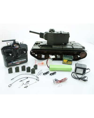 P/У танк Torro КВ-2 1/16  2.4G, СССР, зеленый, ИК-пушка, деревянная коробка