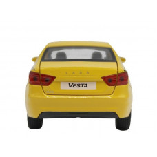 Машина "АВТОПАНОРАМА" LADA VESTA "ТАКСИ" желтый, 1/24, свет, звук, инерция, в/к 24,5*12,5*10,5 см