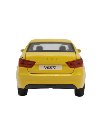 Машина "АВТОПАНОРАМА" LADA VESTA "ТАКСИ" желтый, 1/24, свет, звук, инерция, в/к 24,5*12,5*10,5 см
