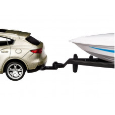 Машина "АВТОПАНОРАМА" Maserati c прицепом с лодкой, 1/43, открываются передние двери, инерция, в/к