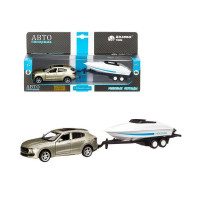 Машина "АВТОПАНОРАМА" Maserati c прицепом с лодкой, 1/43, открываются передние двери, инерция, в/к