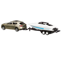 Машина "АВТОПАНОРАМА" Maserati c прицепом с лодкой, 1/43, открываются передние двери, инерция, в/к