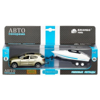 Машина "АВТОПАНОРАМА" Maserati c прицепом с лодкой, 1/43, открываются передние двери, инерция, в/к