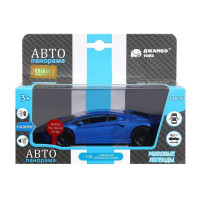 Машина "АВТОПАНОРАМА" Lamborghini Aventador S Coupe, синий, 1/32, свет, звук, в/к 17,5*12,5*6,5 см