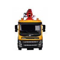 Машина "АВТОПАНОРАМА" Volvo бетононасос, желтый, 1/50, свет, звук, в/к 28*14*10 см