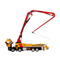 Машина "АВТОПАНОРАМА" Volvo бетононасос, желтый, 1/50, свет, звук, в/к 28*14*10 см