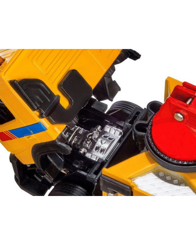 Машина "АВТОПАНОРАМА" Volvo бетононасос, желтый, 1/50, свет, звук, в/к 28*14*10 см