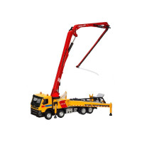 Машина "АВТОПАНОРАМА" Volvo бетононасос, желтый, 1/50, свет, звук, в/к 28*14*10 см