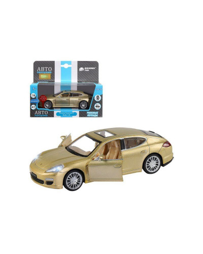 Машина "АВТОПАНОРАМА" Porsche Panamera S, золотой, 1/32, свет, звук, инерция, в/к 17,5*13,5*9 см